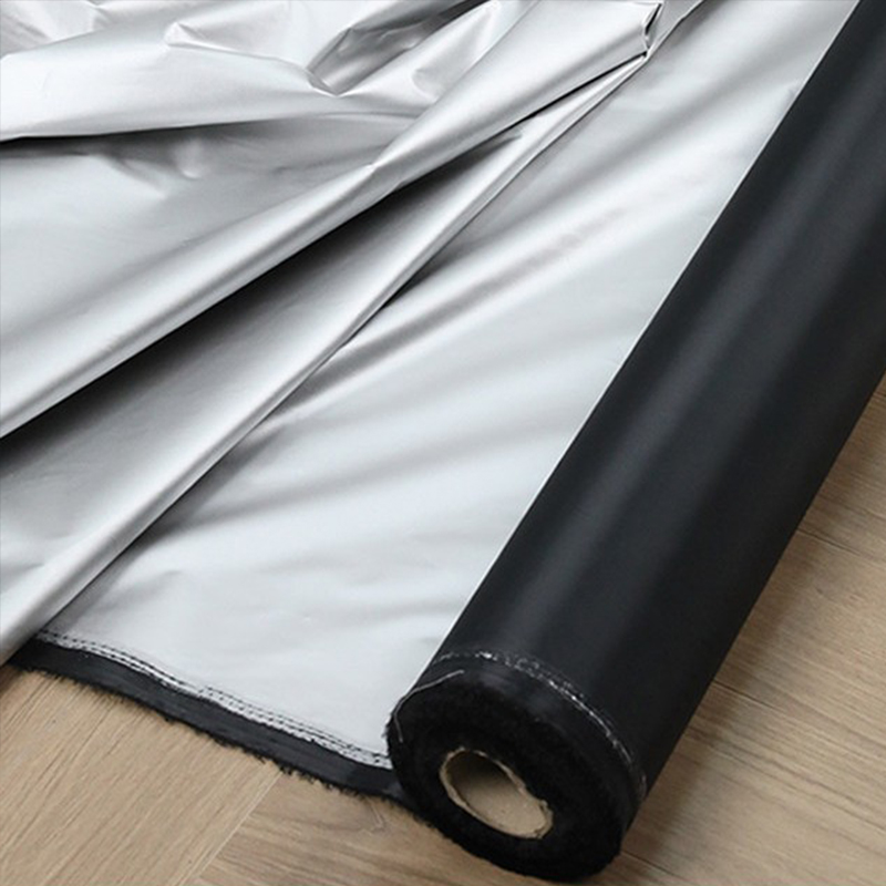 Sewing Fabric - 1m Czarna, posrebrzana tkanina zaciemniająca, termoizolacyjna,