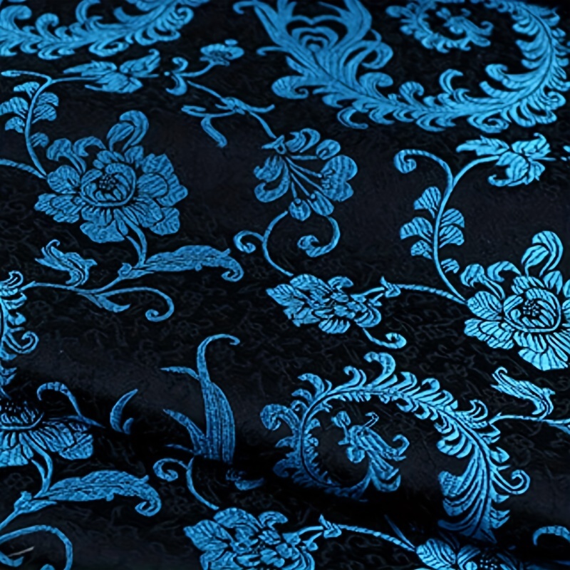Sewing Fabric - Tkanina brokatowa 3D z motywem niebieskiego