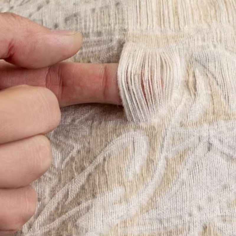 Beżowa lniana tkanina żakardow – Is Sewing A Textile Craft recenzja i cena